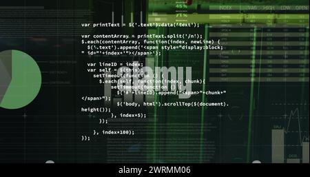 Bild der Datenverarbeitung über dem Serverraum Stockfoto