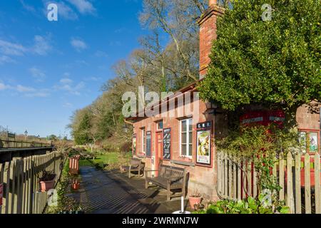 Stogumber Station an der West Somerset Railway, England. Stockfoto