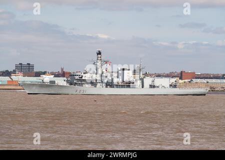 Die Fregatte HMS Argyll verließ Liverpool 2008 Stockfoto