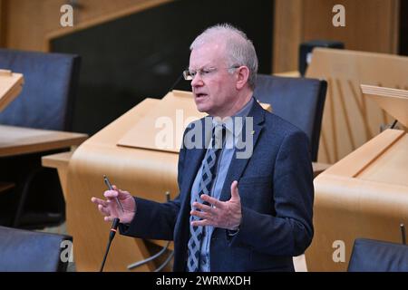 Edinburgh Schottland, Vereinigtes Königreich 13. März 2024. John Mason MSP im schottischen Parlament. Credit sst/alamy Live News Stockfoto