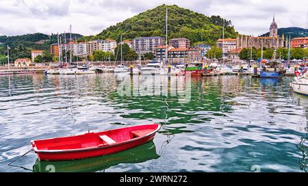 Typische Architektur, Altstadt, Bermeo, Biskaya, Bizkaia, Vizcaya, Baskenland, Spanien, Europa Stockfoto