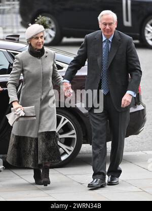 London, England. UK. 12. März 2024. Birgitte, Duchess of Gloucester, und Prinz Richard, Duke of Gloucester, nehmen an dem jährlichen Commonwealth Day Servic Teil Stockfoto