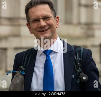 London, Großbritannien. März 2024. Steve Baker Abgeordneter, nordirischer Minister verlässt das Kabinettsbüro, 70 Whitehall London UK Credit: Ian Davidson/Alamy Live News Stockfoto