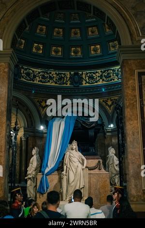 General San Martin Mausoleum in der Kathedrale von Buenos Aires. Argentinien - 2. märz 2024. Hochwertige Fotos Stockfoto
