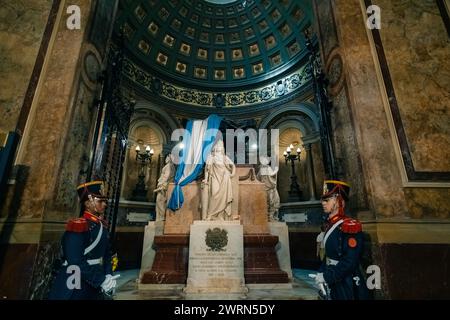General San Martin Mausoleum in der Kathedrale von Buenos Aires. Argentinien - 2. märz 2024. Hochwertige Fotos Stockfoto