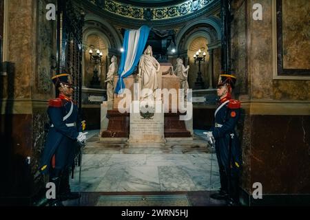 General San Martin Mausoleum in der Kathedrale von Buenos Aires. Argentinien - 2. märz 2024. Hochwertige Fotos Stockfoto