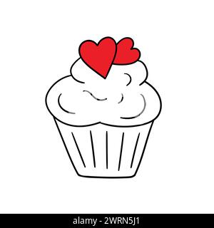 Alles Gute zum Valentinstag. Handzeichnung Vektor Illustration Kritzelstil. Stock Vektor