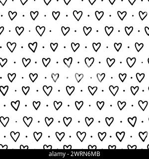 Elegante Schwarzweiß-Kritzeleien. Hipster-Doodle-Muster. Nahtloses Muster. Handgezeichnetes Muster Stock Vektor