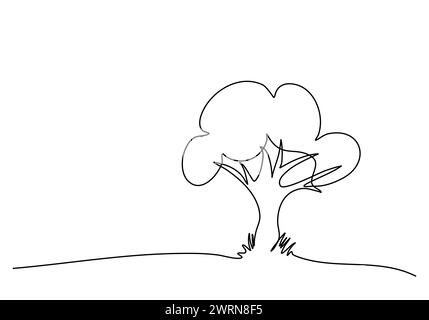 Strukturbaum, Bewegungssimulation für eine Linienzeichnung mit Alphakanal. Stock Vektor