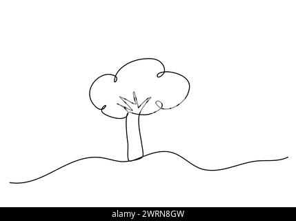 Strukturbaum, Bewegungssimulation für eine Linienzeichnung mit Alphakanal. Stock Vektor