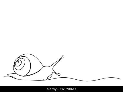 Schnecke, Animation für eine Zeilenzeichnung mit Alphakanal. Stock Vektor