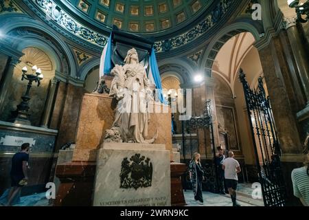 General San Martin Mausoleum in der Kathedrale von Buenos Aires. Argentinien - 2. märz 2024. Hochwertige Fotos Stockfoto