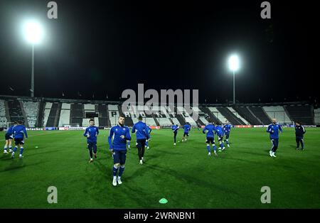 Solun, Hrvatska. März 2024. Offizielle Ausbildung von GNK Dinamo am 13. März 2024. In Solun, Griechenland, vor dem Rückspiel der UEFA Conference League 1/8 zwischen PAOK und GNK Dinamo. Foto: Marko Lukunic/PIXSELL Credit: Pixsell/Alamy Live News Stockfoto