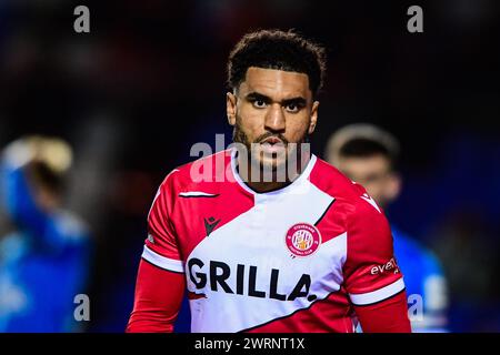 Jamie Reid (19 Stevenage) sieht beim Spiel der Sky Bet League 1 zwischen Peterborough und Stevenage in der London Road, Peterborough am Mittwoch, den 13. März 2024, an. (Foto: Kevin Hodgson | MI News) Credit: MI News & Sport /Alamy Live News Stockfoto