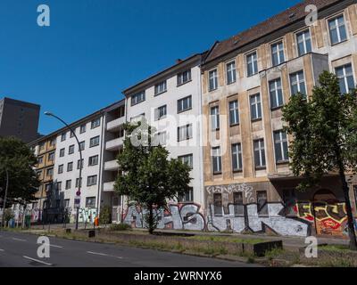 Allgemeine Sicht auf das Äußere des Stasi-Museums in Berlin. Stockfoto