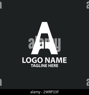 Buchstabe Eine Sitzlampe mit negativem Logo-Design-Vektor Stock Vektor