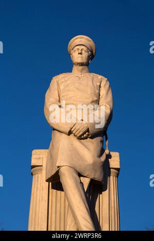 Berlin – 16. Dezember 2021: Statue von Helmuth Karl Bernhard Graf von Moltke, einem preußischen Feldmarschall, im Tiergarten in Berlin Stockfoto