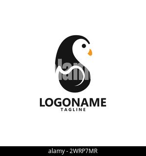 pinguin Ente isoliert Logo Design Vektor Stock Vektor