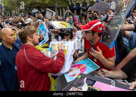 Austin, USA. März 2024. Ryan Gosling besucht die Premiere von „The Fall Guy“ als Teil von South by Southwest 2024 im Paramount Theatre am 12. März 2024 in Austin, Texas. (Travis P Ball/SIPA USA) Credit: SIPA USA/Alamy Live News Stockfoto