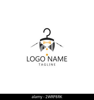 Party Kleid Kleiderbügel Logo Design Vektor Stock Vektor