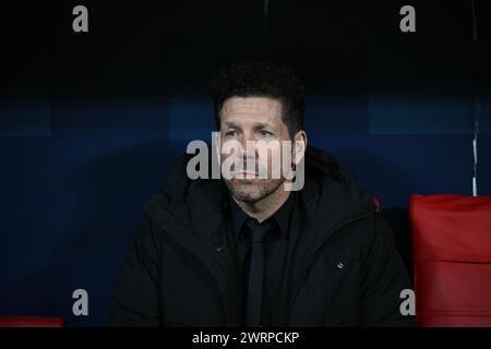 Madrid, Spanien, 13.03.2024, Alessandro Bastoni vom FC Inter während des Spiels der UEFA Champions League zwischen Inter FC Internazionale und Club Atletico de Madrid am 13. März 2024 im Stadion Cívitas Metropolitano in Madrid Credit: Tiziano Ballabio Stockfoto