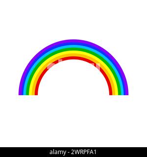 Einfacher Regenbogenbogen auf weißem Hintergrund. Vektorabbildung. EPS 10. Stock Vektor