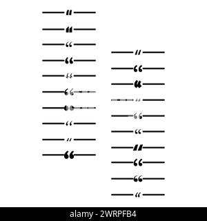 Verschiedene Anführungszeichen mit Linienelementen. Vektorabbildung. EPS 10. Stock Vektor