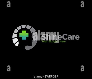 Shine Health Care für psychische Gesundheit und Consult Logo Stock Vektor