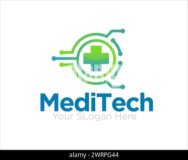 Medical Tech Logo Designs einfach für Gesundheitsdienstmedien Stock Vektor