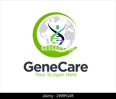 Global dna Health Care Logo Designs einfach modern für den Gesundheitsdienst Stock Vektor