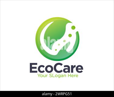 ECO-Logo-Designs für die Wirbelsäulenpflege für den medizinischen Dienst Stock Vektor