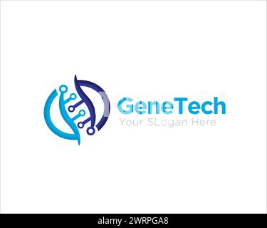 Gene- oder dna-TECH-Logos für Labor- und Gesundheitsforschung Stock Vektor