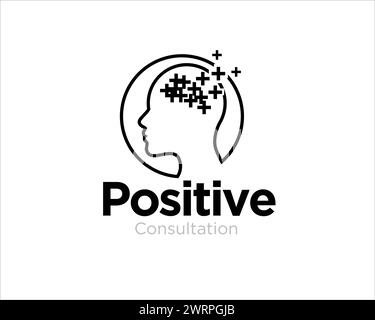 Positive geistige Gesundheit Logo Designs für den medizinischen Dienst Stock Vektor