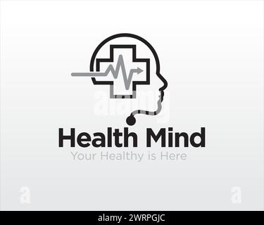 Mind Health Logo Designs für medizinische Dienste und Beratung Stock Vektor