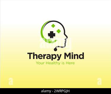 Therapie Mind Health Consult Logo Designs einfach modern für den medizinischen Service Stock Vektor