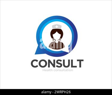 Pfleger Consult Logo für medizinischen Online-Service und Bildungslogo Stock Vektor