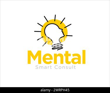 Smart Mental Health Consult Logo Designs Stock Vektor