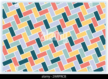 Pflastervektor-Illustration mit Sammlung von Straßenpflastern, Ziegeln, architektonischen Elementen und Steinplatten für die Herstellung von Böden in flachem Hintergrund Stock Vektor