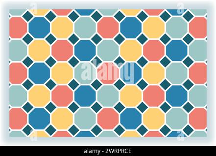 Pflastervektor-Illustration mit Sammlung von Straßenpflastern, Ziegeln, architektonischen Elementen und Steinplatten für die Herstellung von Böden in flachem Hintergrund Stock Vektor