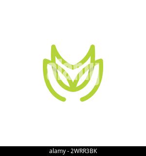 M Blumenlogo. Buchstabe M Symbol Vektor Stock Vektor