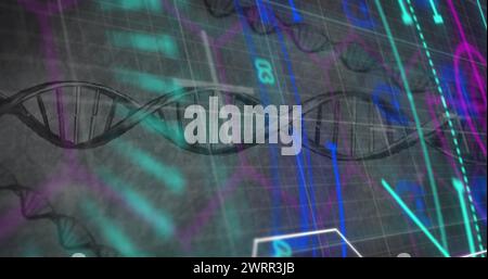 Bild des Scope-Scans über dna-Strang Stockfoto