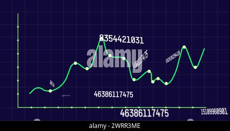 Bild der Datenverarbeitung auf schwarzem Hintergrund Stockfoto