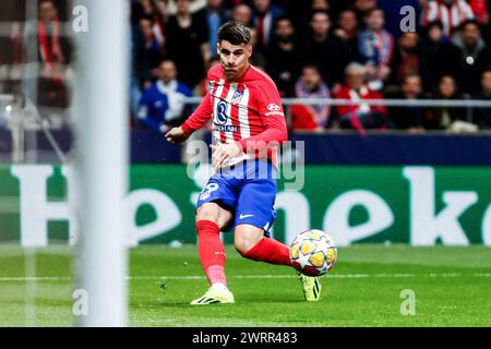 Alvaro Morata von Atletico de Madrid während der UEFA Champions League, Achtelfinale, 2. Legs zwischen Atletico de Madrid und FC Internazionale am 13. März 2024 im Civitas Metropolitano Stadion in Madrid, Spanien Stockfoto