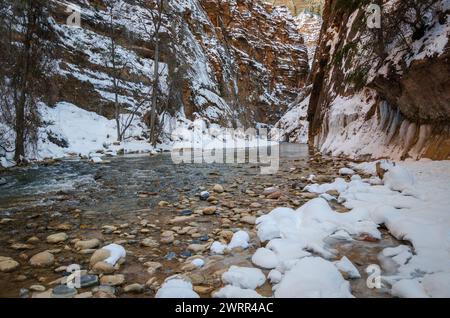 The Narrows, Mountain Pass im Zion National Park in Utah, USA Stockfoto