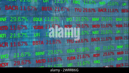 Bild des Netzes von Verbindungen Finanzdatenbestand in der Bestandslandschaft Stockfoto