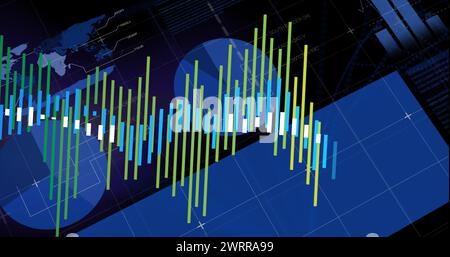 Bild der Verarbeitung von Finanzdaten und Statistiken Stockfoto