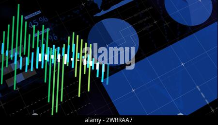 Bild der Verarbeitung von Finanzdaten und Statistiken Stockfoto