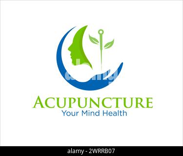 Handpflege-Akupunktur-Logo-Designs für pflanzliche und traditionelle Medizin-Logo Stock Vektor
