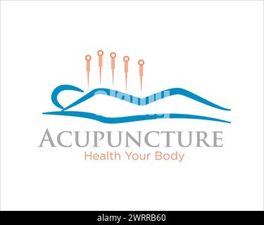 Akupunktur Spa Körper Gesundheit Logo für Kräuter und traditionelle Logo Designs für Klinik und Spa Stock Vektor
