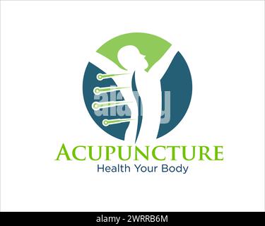 Bpdy Gesundheit Akupunktur Logo Designs für Kräutermedizin und traditionellen Gesundheitsdienst Stock Vektor